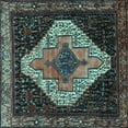 thumbnail image 1 of Ahgly Company Indoor Square Persian Light Blue Traditional Area Rugs, 5' Square, 1 of 4