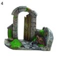 thumbnail image 2 of Flmtop Chinese Style Yard Gate Door Fish Tank Aquarium Resin Cave Hideout Stone Decor 4#, 2 of 9