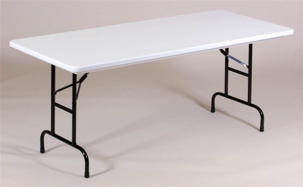 Adjustable Height Folding Table R Series Plastic 30 In X 72 Gray Granite Short Com Adjustable Height Folding Table R, What Size Is A Standard Folding Table