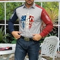 thumbnail image 4 of Mens 250th Anniversary USA Shirt Button Down 4th of July Shirts Long Sleeve Patriotic American Flag Tops, 4 of 4