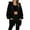 Black, variant on Hvot&aat Women Fall Winter Warm Casual Long Sleeve Hooded Solid Color Loose Jacket Coat with Pocket