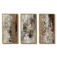 thumbnail image 2 of Designart "Fading Passion Retro Beige and Red Abstract II" Abstract Painting Framed Wall Art Set Of 3 - Red Modern Frame Gallery Wall Set For Home Decor, 2 of 6