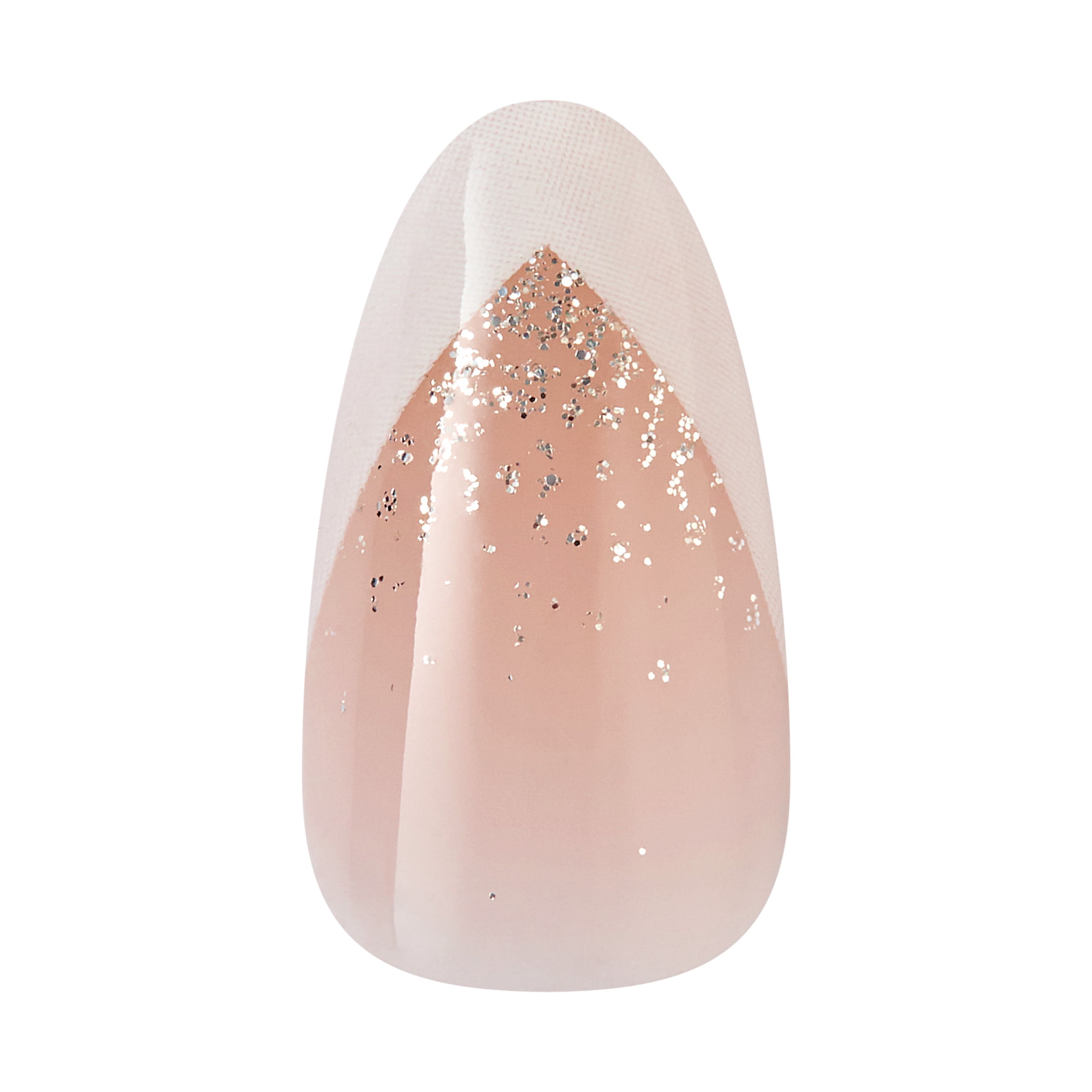 KISS Classy Premium, Press On Nails, Croissant City, White, Medium Almond, 30 Count