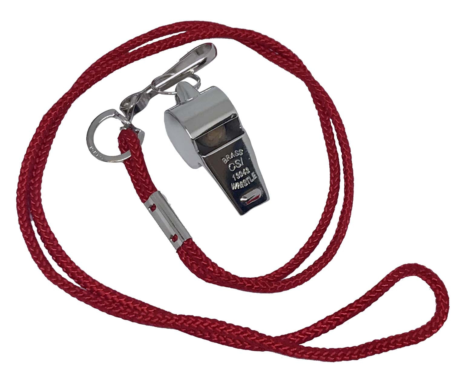 Cannon Sports Metal Whistle with Lanyard, Red