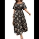 thumbnail image 1 of Vestidos Florales de Corta para Mujer, Cuello Cuadrado, Encaje Recortado, Ojales, Estilo Vintage Bohemio, Maxivestido 2025 Negro XL, 1 of 10