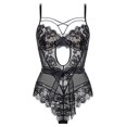 thumbnail image 1 of Mono sexy francés seductor con lazo transparente de encaje estilo europeo y americano mono sexy ajustado, 1 of 6