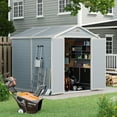 thumbnail image 2 of Sunmthink Lockable Resin Storage Shed, 83.46" x 77.17" x 95.67", Gray, 2 of 9