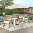 thumbnail image 3 of DWVO 47in Outdoor Dining Bench, Weatherproof Backless Patio Benches, Outside Bench for Garden, Porch, Park - Yellow, 3 of 8