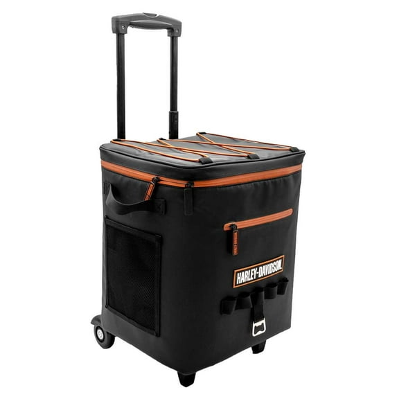 Harley-Davidson Bar & Shield Eagle Portable Soft Rolling Cooler – Black, Harley Davidson