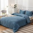 thumbnail image 4 of Blue Comforter Sets California King Women Dusty Blue Bedding Comforters Cal King Cotton Solid Color Lake Blue Quilts Men Greyish Blue Warm Blanket Adu, 4 of 4