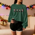 thumbnail image 3 of Turilly Women's Christmas Hoodless Sweatshirts Themed Short Shoulder Long Sleeve Printed Pullover Sweatshirt, 3 of 5