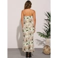 thumbnail image 4 of DARING DIVA Floral Maxi Spaghetti Strap Bodycon Dress XS Beige, 4 of 6