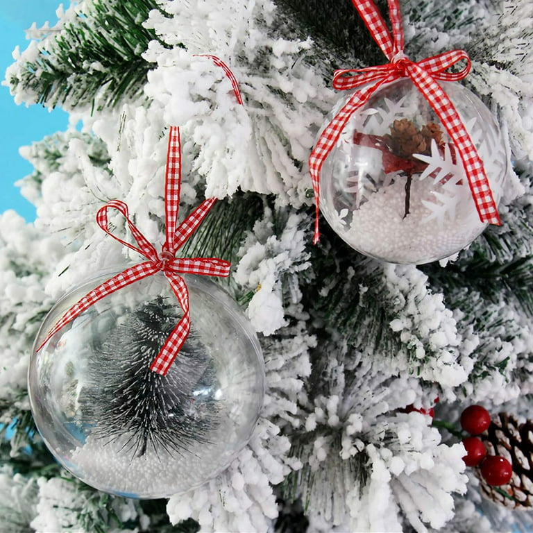 10 Pcs Fillable Ornaments Ball Plastic DIY Christmas Tree Xmas