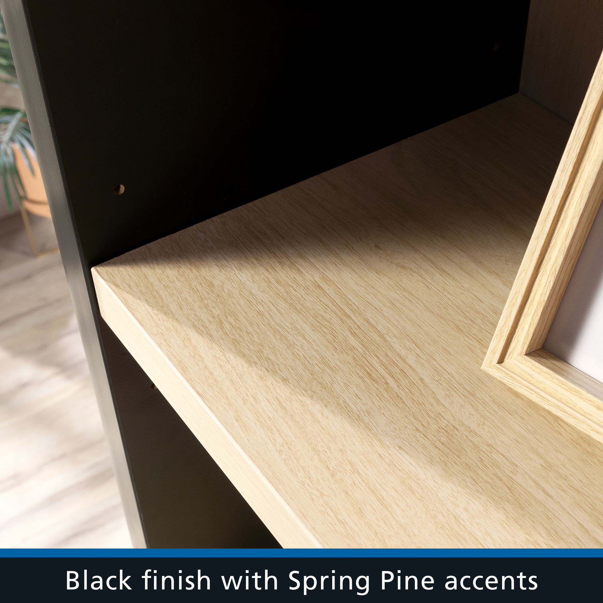 Mainstays Westley 5-Shelf Arch Bookcase, Black photo 8