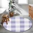 thumbnail image 3 of Round Rugs 3Ft, Purple Plaid Round Area Rug Washable Indoor Throw Carpet, Spring Summer Farmhouse Buffalo Checkered Small Non Slip Circle Rug for Bedroom Living Room Home Decor Aesthetic, 3 of 8
