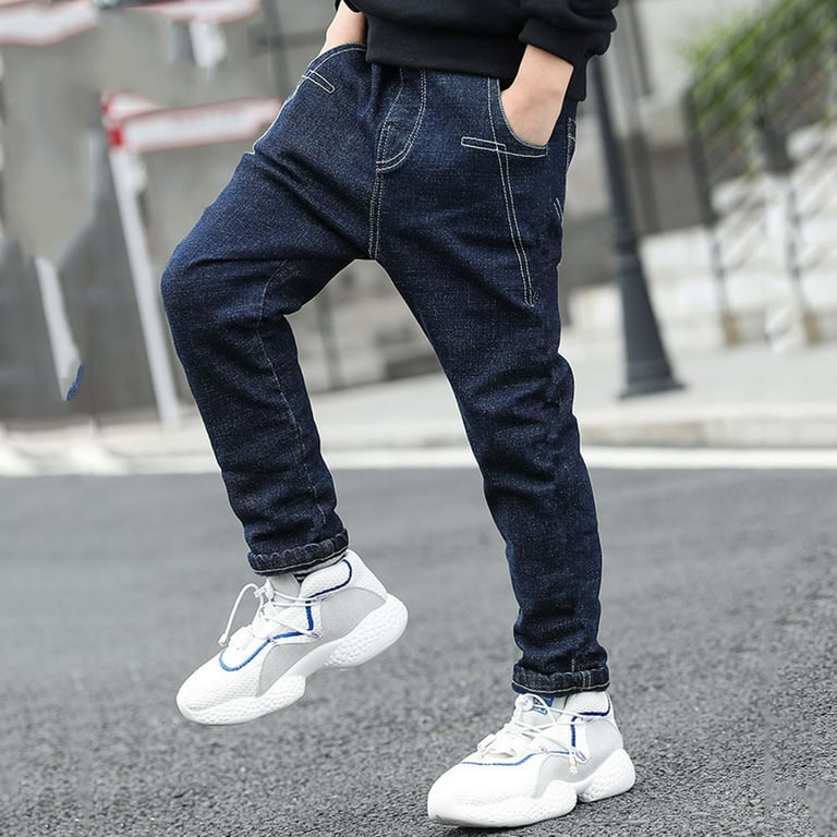 2024 Fashion New Boys Regular Straight Fit Baby Pants Boys Jeans Casual Denim Pants Boy Clothes 2 Years Old Stretch Denim Pants discounted price Walmart