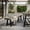 Grey+Black, variant on Teak Finish Grey Wicker Bench for Outdoor Dining, Acacia Wood Patio Seating 57L x 14.5W x 18H Inches