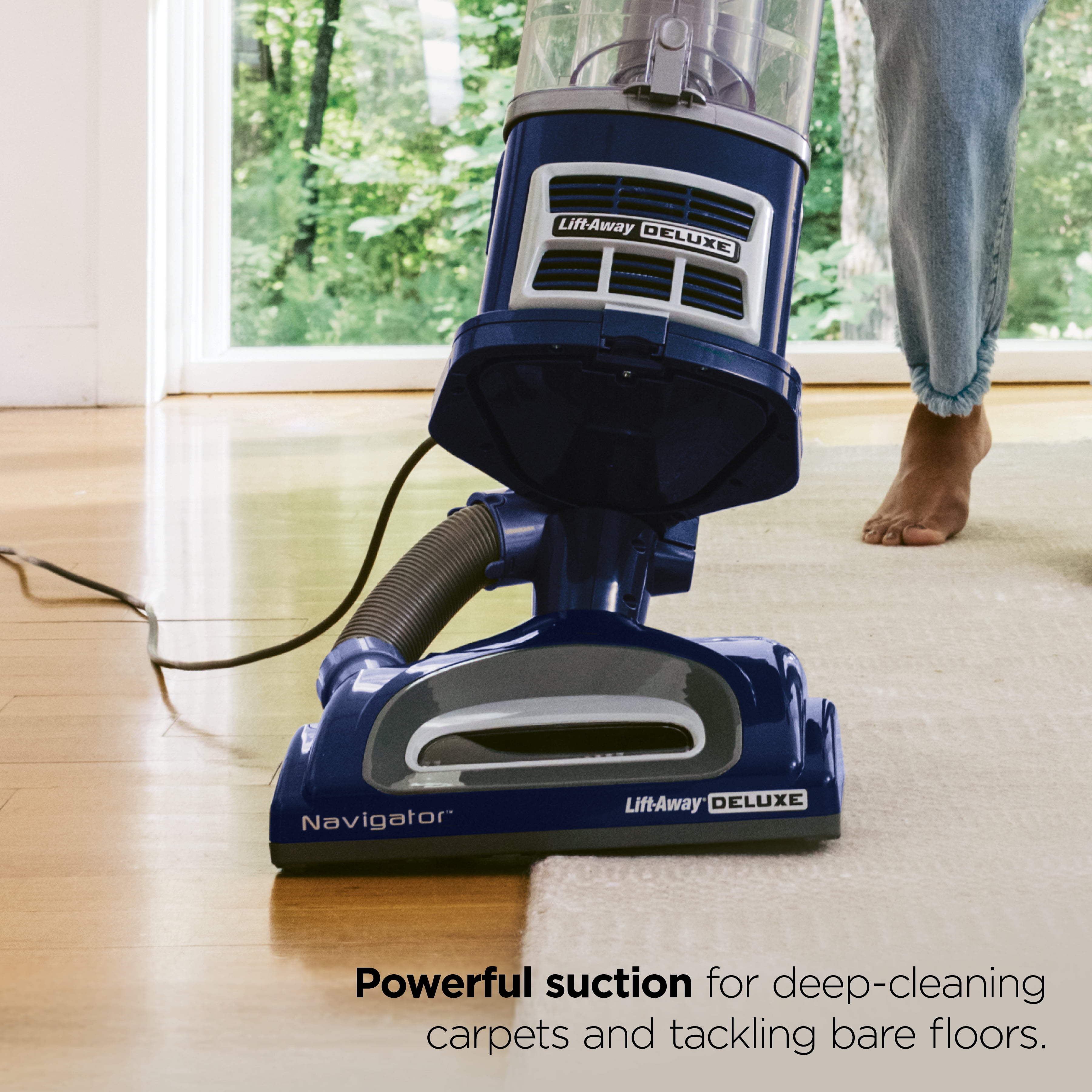 Shark Navigator Lift-Away Deluxe Upright Vacuum, Pet Friendly, Large Dust Cup, Swivel Steering, HEPA Filter, NV360 Blue