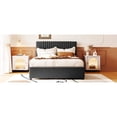 thumbnail image 6 of Upholstered Platform Bed With 2 Drawer Citations And Trundle In Gray, Classic Headboard , Solid Plywood Full Size Drawers & Appearance, Construction, Increase Bedroom Efficiency, Easy Assembly, 6 of 7