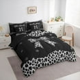 thumbnail image 3 of Castle Fairy Teens Black Grey Bow-Tie Bedding Comforter Set 7pcs,Animal Leopard Cheetah Print Queen Bedding Sets Super Cozy,Old Fashion Dreamy Princess Queen Sheet Sets,Microfiber Bedroom Decor, 3 of 8