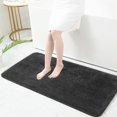 thumbnail image 1 of Alfombra de baño Astarin de microfibra negra, suave y moderna, antideslizante, de 50 x 81 cm y súper absorbente., 1 of 5