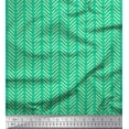 thumbnail image 1 of Soimoi Green Cotton Jersey Fabric Stripe & Diagonal Line Geometric Print Sewing Fabric Yard 58 Inch Wide, 1 of 3