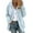 Light Blue, variant on VEKDONE Fleece Hoodie Jackets for Women Winter Sherpa Warm Hooded Jacket Full Zip Up Fuzzy Coats Solid Color Plus Size Drawstring Outerwear