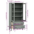 thumbnail image 4 of vidaXL Adult Standard Tall Bookcase with Metal Legs Grey 85x35x172.5 cm Solid Wood OSLO, 4 of 5