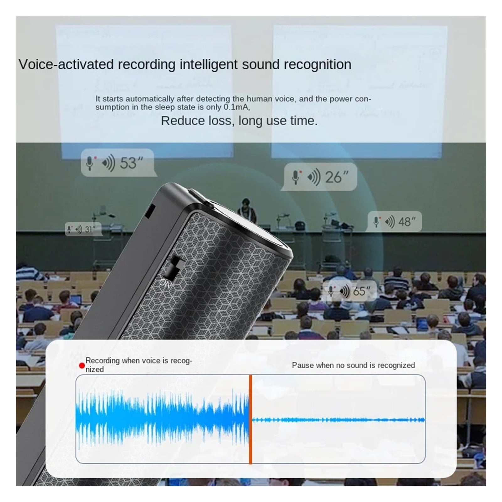 Activated Voice Recorder Espia USB Flash Magnet Ultra Long Time Noise Reduce Dictaphone Sound