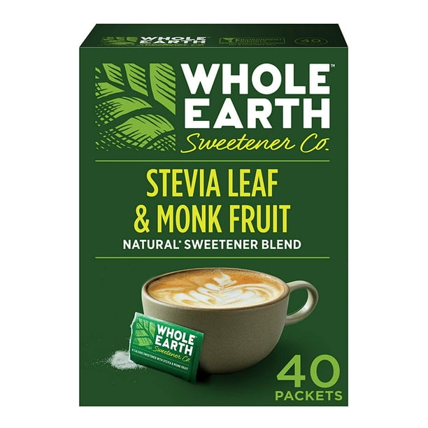 Whole Earth Sweetener Stevia Leaf & Monk Fruit 40 Packets