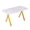 Gold, variant on HSUNNS Dining Table, 51" Modern Faux Marble Glass Kitchen Table with Black Metal Legs, Adjustable Feet Dining Room Table with Sturdy Triangular Structure for 4-6 People(Only Table)