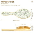 thumbnail image 2 of Natural Wooden Round Hair Brush - Wooden Cushion Massage Comb for Straight and Curly Hair, Promotes Scalp Blood Circulation,Many Small Green Flowers, 2 of 7