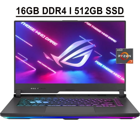 ASUS ROG Strix G15 G513 Gaming Laptop 15.6" FHD IPS 144Hz Display AMD Octa-Core Ryzen 7 4800H Processor 16GB DDR4 512GB SSD NVIDIA GeForce RTX 3060 6GB RGB Backlit Keyboard HDMI USB-C Win11 Black