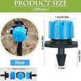 thumbnail image 2 of Drip Irrigation Emitters for Micro Sprinkler Full Circle Flow, 200pcs Blue Push-to-Fit Anti-clogging Devices with Adjustable Flow, 2 of 5