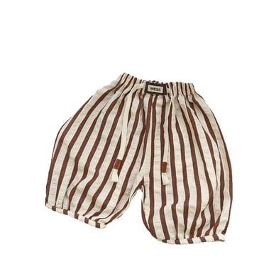Byoo Toddler Girl Striped Pants Daily Elastic Waist Wide Leg Straight Fit Pants Lightweight Summer Pants for Baby,Khaki