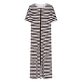 thumbnail image 1 of HUJlwoi Chemise de Nuit Imprimée pour Femmes Rayée Longue Robe de Bain Zippée Robe Décontractée Chemise de Nuit Manches 3/4 avec Poches, 1 of 4