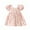 Pink, variant on Zwiiyzr Boho Baby Dress Toddler Girl Summer Daisy Round Neck Bubble Sleeve Bow Short Sleeve Dress for 6 Months-3 Years Baby Clothes Pink
