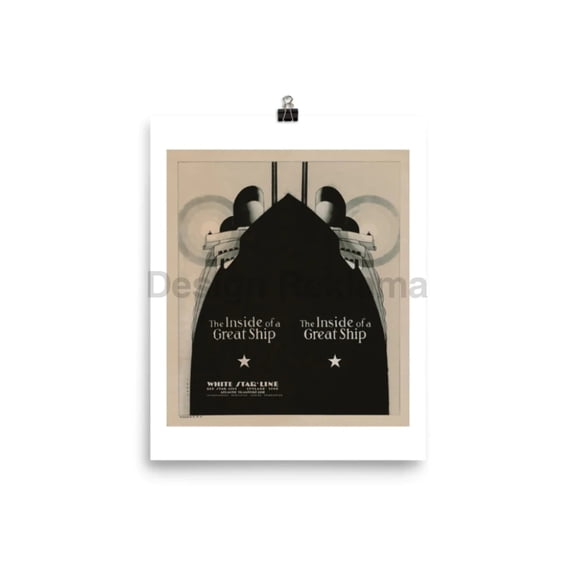 The Inside Of A Great Ship White Star Line, 1935. Unframed Vintage Travel Poster