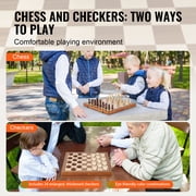 KFFKFF Magnetic Chess and Checkers Game Set, 15-inch Dual-Use, Foldable Wood Board for Kids and Adults, Includes Extra Queens, for Travel and Tournaments, Novices and Seasoned Players