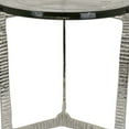 thumbnail image 3 of Benjara Lune 19 Inch Plant Stand Side Table, Silver Metal Frame, Round Glass Top, 3 of 3