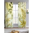 thumbnail image 2 of Sage Green Leaves Sheer Curtains 63 Inch Length 2 Panels Set for Living Room/Bedroom, Summer Botanical Farmhouse Watercolor Leaf Kitchen Curtains Grommet Curtains Window Treatments 42"x63"x2, 2 of 7