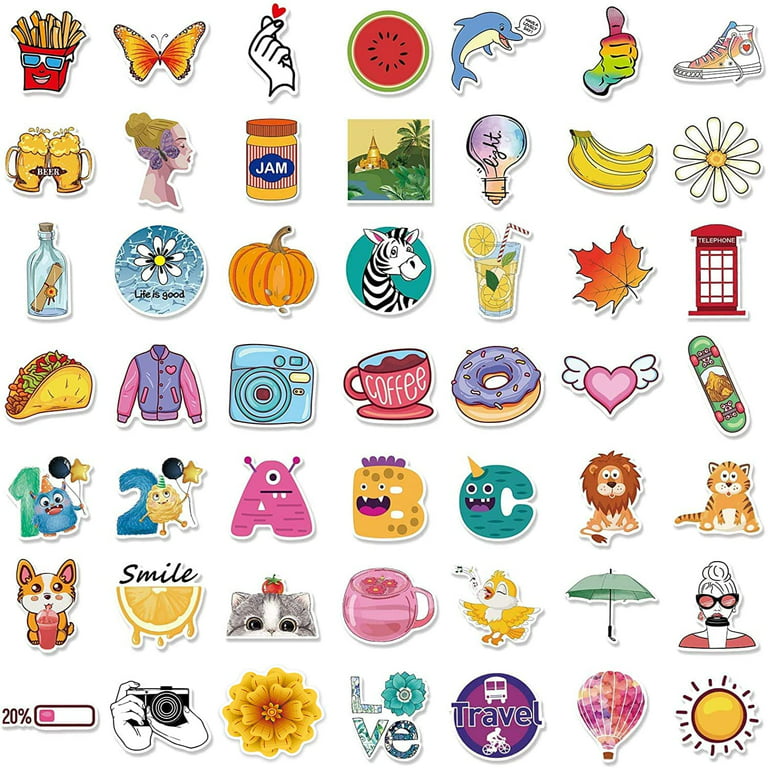 Charon 600pcs Mini Stickers Pack for Adults Mixed Small Stickers Sheets for Phone Case Waterproof Stickers for Teens Scrapbook Water Bottles Journal P