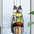 thumbnail image 3 of Cat Stained Glass Window Panel Hanging Suncatcher Home Decoration Gift for Cat Lover, 3 of 7
