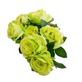thumbnail image 4 of Rosas de Seda Artificial, 9 Ramas Cada Pieza, para El Arreglo de Decoración Del Hogar Del Banquete de Boda Nupcial - Verde Sunnimix Rosas artificiales, 4 of 8