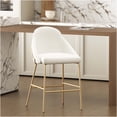 thumbnail image 2 of JERFIT 26 inch Modern White and Gold Counter Stool with Back, PU Leather Bar Stool for Kitchen Island, Breakfast Nook, 275lbs Capacity, 2 of 8
