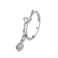 thumbnail image 2 of Fiudx Anillo Elegante, Anillo de Aleación Moderno para Mujer, Anillo Ajustable con Borla, Ideal para Banquetes de Boda, Accesorio de Moda, Tamaño 2 Cm Incluido., 2 of 7