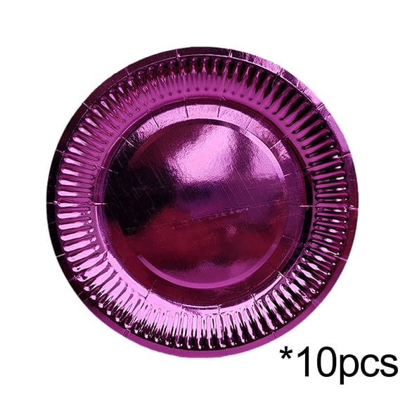 Purple Party Plates 7 Inch -10 Count, Disposable Plastic Dinner Plates for Party Dessert Cake Wedding Engagement Birthday