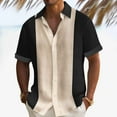 thumbnail image 2 of Durtebeua Men's Vintage Bowling Shirt Short Sleeve Button Down Summer Cuba Beach Shirts Black,3XL, 2 of 5