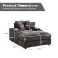 thumbnail image 4 of TUANLUO 44" Single Chaise Lounge Indoor, Corduroy Lounge Chair with Ottoman and Cup Holders, Deep Seat Couch for Living Room, Gray, 4 of 9