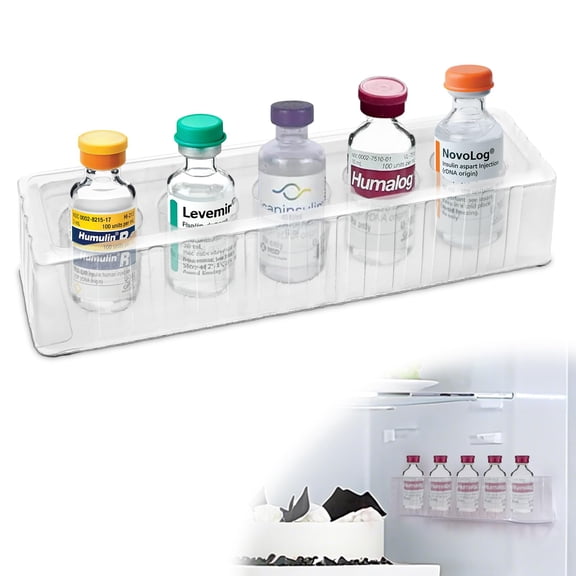 YOUSHARES Insulin Refrigerator Storage Caddy - 10ml Peptide Vial Holder for Fridge Wall, Compatible with U-100 Vials 24mm (0. 94 Inches) Diameter